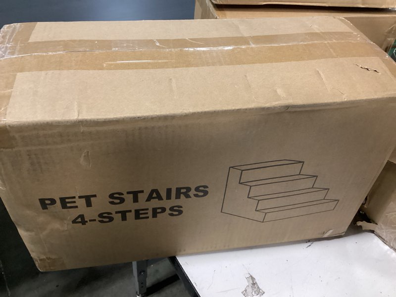 Condition photo showing New/Like New for Pet Stairs for Small Dogs & Cats - 3/4/5 Steps, Non-Slip Extra Wide Design, Gentle Angle for Joint Protection, High Density Foam, Washable Cover, Fits Beds & Couches, 4 Steps-Blue Bird