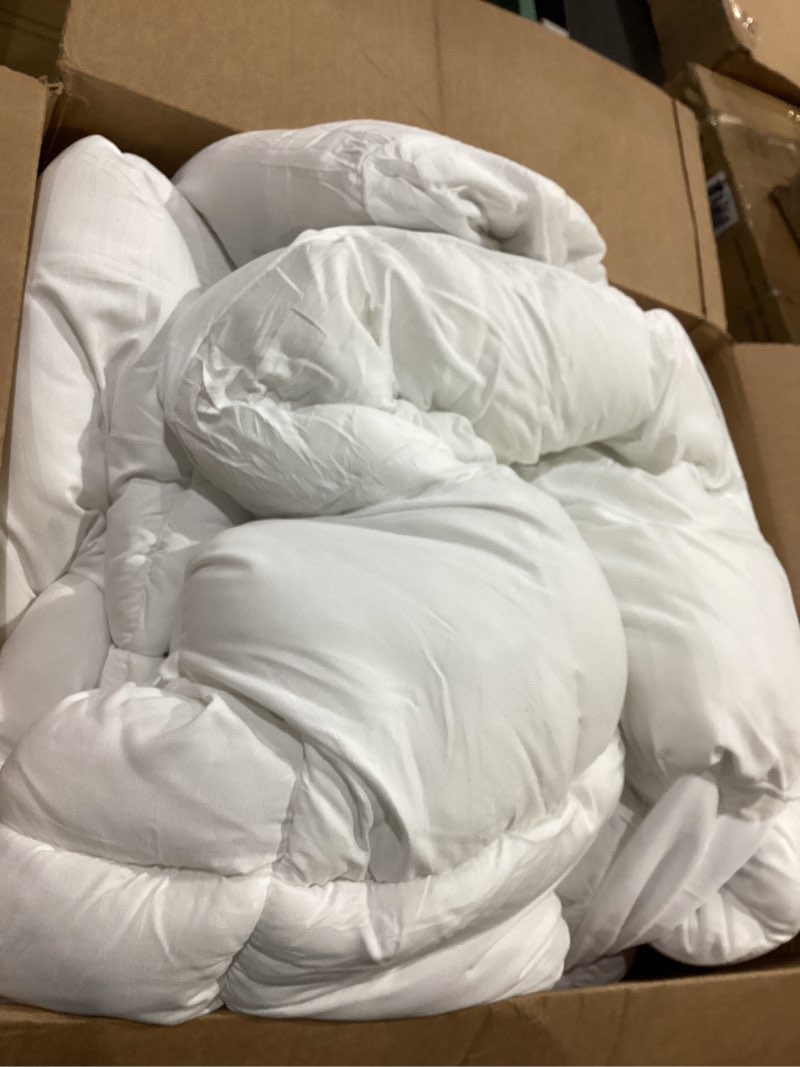 Condition photo showing As Is for Mattress Topper King for Back Pain, Extra Thick Mattress Pad Cover, Plush Pillow Top, Deep Elastic Pocket, White King White