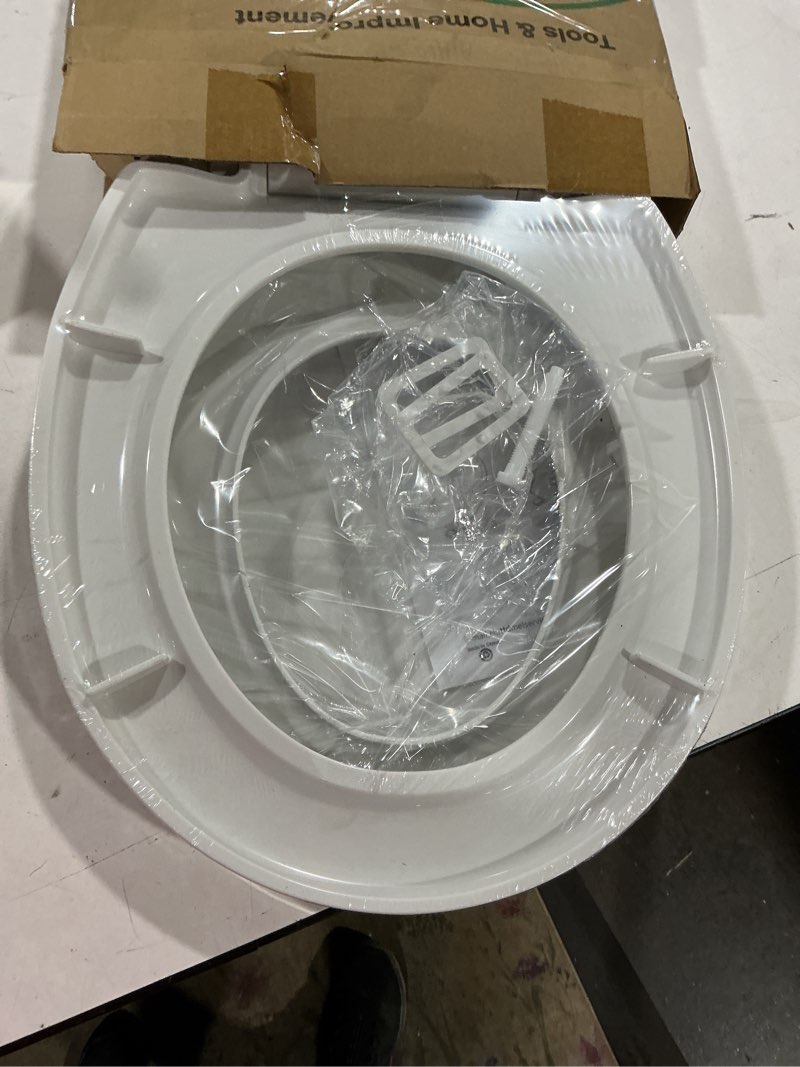 Condition photo showing Good Condition for toilet seat with toddler seat, potty training toilet seat round 2 in 1 soft close quiet no slapping, magnetic absorption, easy to install and clean,white white round 16.5inch with baby seat & magnetic