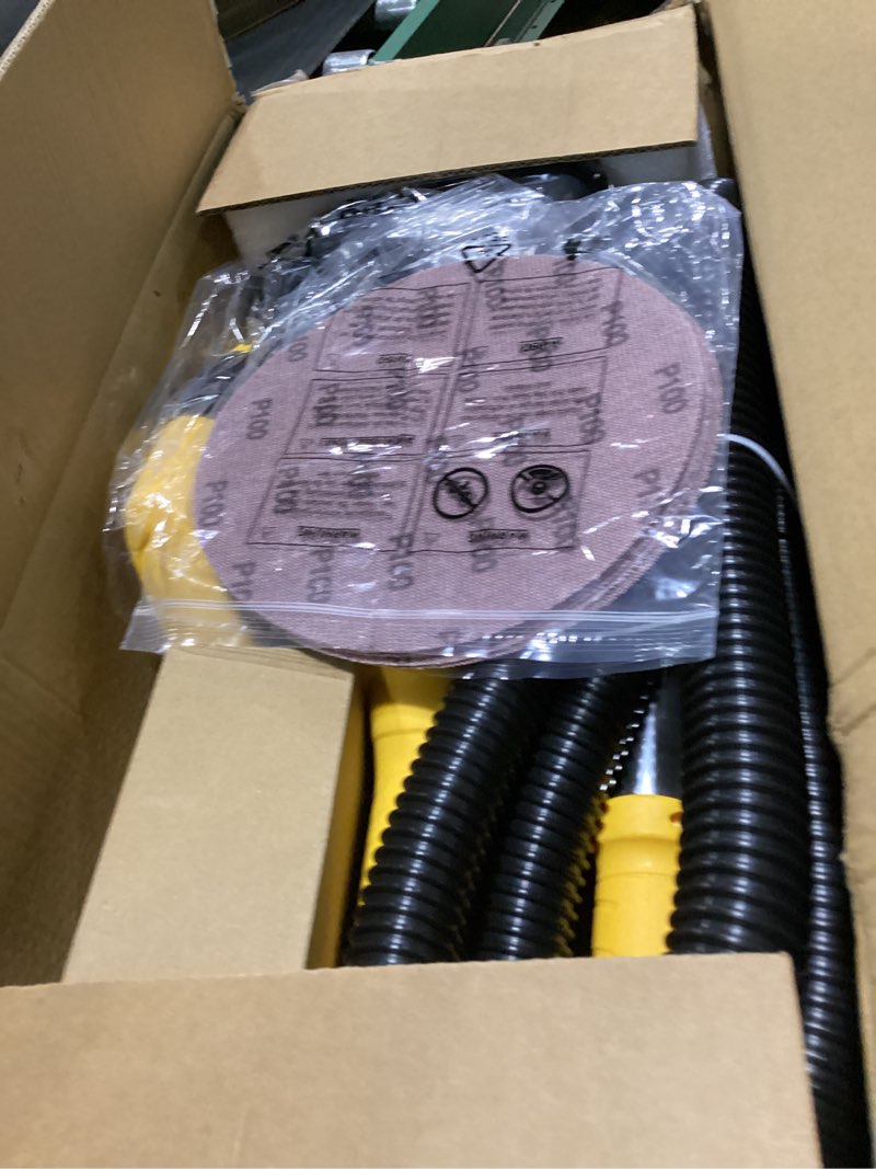 Condition photo showing Good Condition for drywall sander tool, kuperia 8.5 amp popcorn ceiling removal tool with 7 variable speed 800-1800rpm, electric drywall sander with extendable handle, led light,6 basic sand paper & 6 grid sandpaper yellow