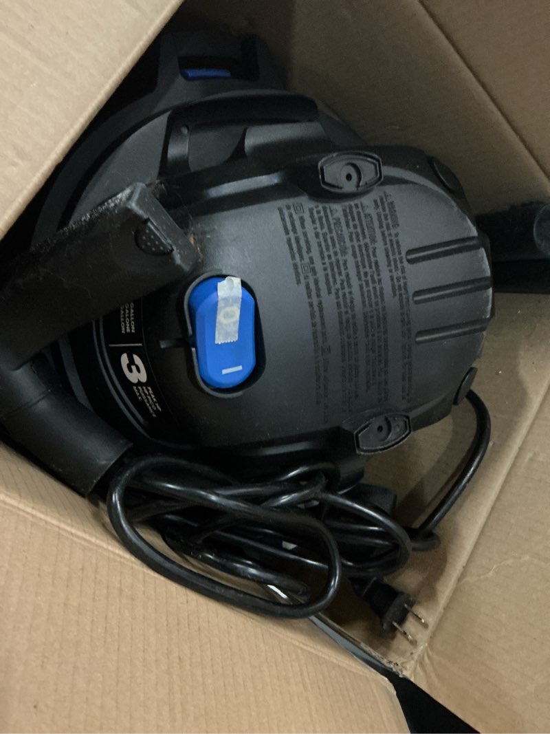 Condition photo showing As Is for vacmaster 5 gallon 3 peak hp poly wet/dry vacuum  voc507pf