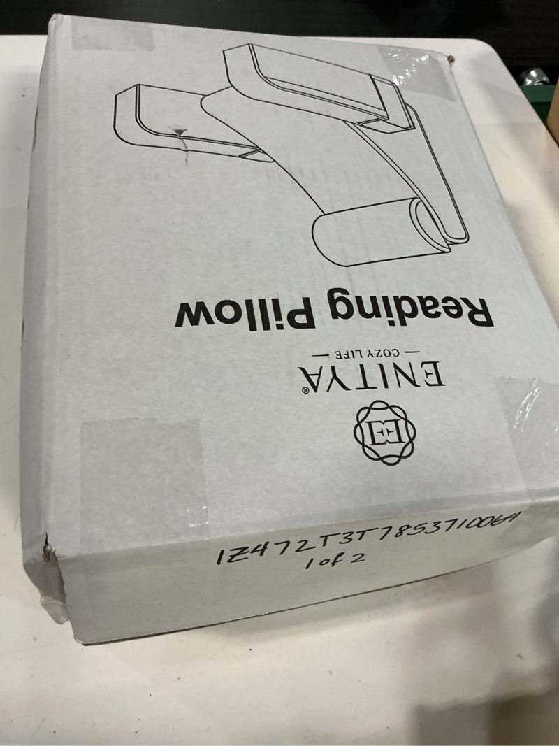 Condition photo showing New/Like New for (Incomplete, 1 of 2) ‘ ENITYA 19\\\" Back Pillow for Bed Sitting up, Big Pockets and Washable Removable Cover, Reading Chair for Watching TV/Reading/Gaming/Resting in Bed, Couch or Floor, Medium(Ivory) Ivory Medium(5'1\\\"-5'10\\\")
