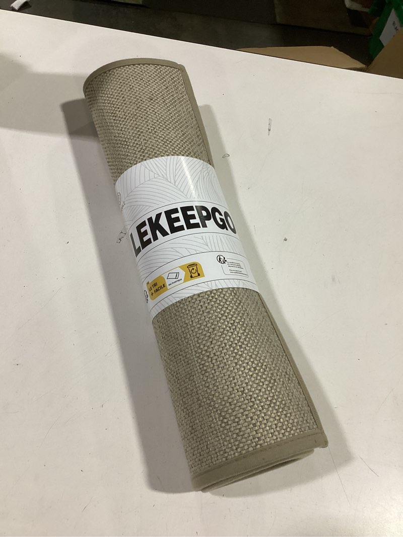 Condition photo showing New/Like New for LEKEEPGO Door Mat 17"x29", Non Slip Door Mat Indoor Entrance, Rubber Backing Indoor Door mat Washable Absorbent Low-Profile Doormat Front Entryway Entry Resist Dirt Inside Door Mats, Khaki 1'5" x 2'5" (Rectangular) Khaki