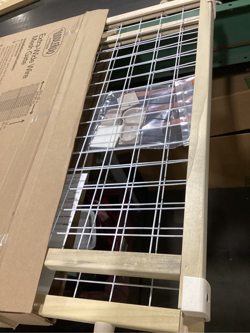 Condition photo showing Good Condition for Toddleroo by North States - Extra-Wide Wire Mesh Wooden Baby Gate: Pressure Mounted Baby Gate for Doorways - Adjustable 29.5 to 50 Inches Wide - 31 Inches Tall