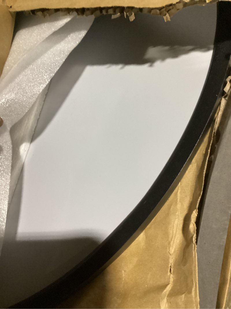 Condition photo showing As Is for amazon basics full length floor mirror, 59" x 16" x 0.55", black