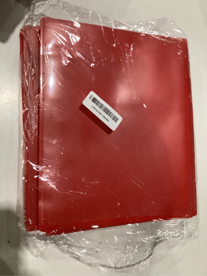 Condition photo showing As Is for 24 pcs back to school take home folders for elementary students 2 pocket folders with clear front pocket 4 inner pockets plastic parent teacher communication folder 11.81 x 9.45 inch (red)