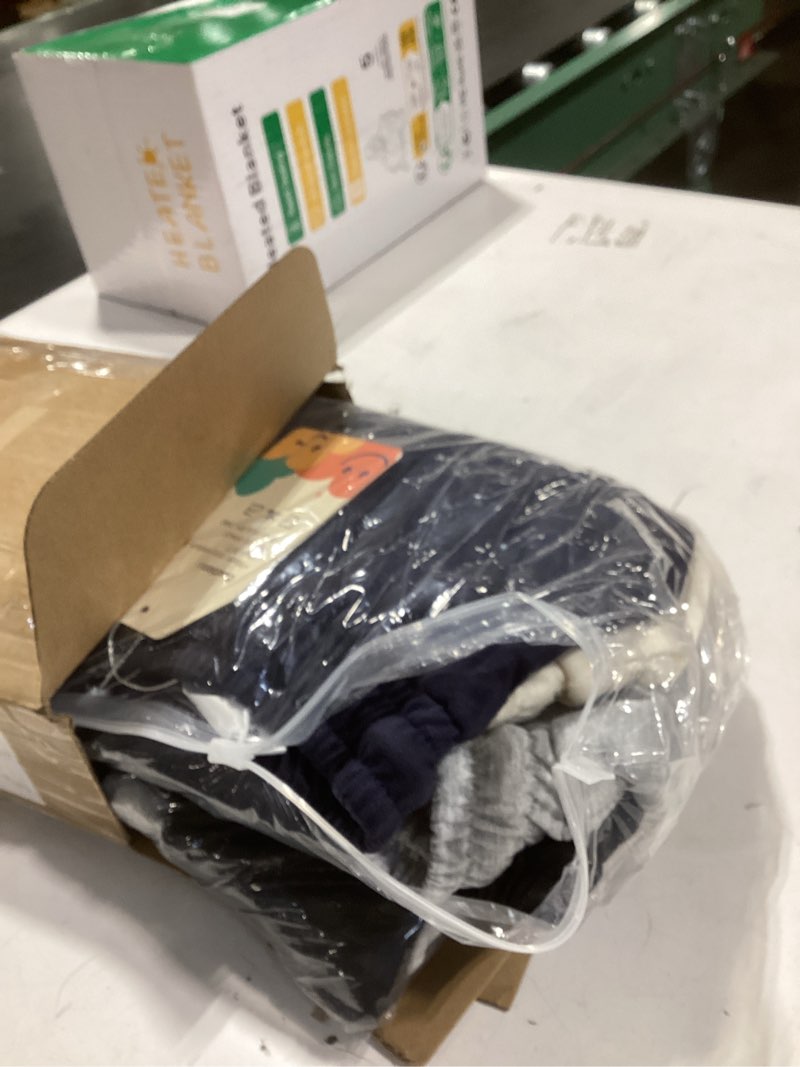 Condition photo showing Good Condition for 4 Pack Girls Sweatpants Lightweight High Waisted Drawstring Active Joggers Kids Soft Athletic Pants with Pockets Khaki, Beige Apricot, Light Heather Gray, Black 11-12 Years