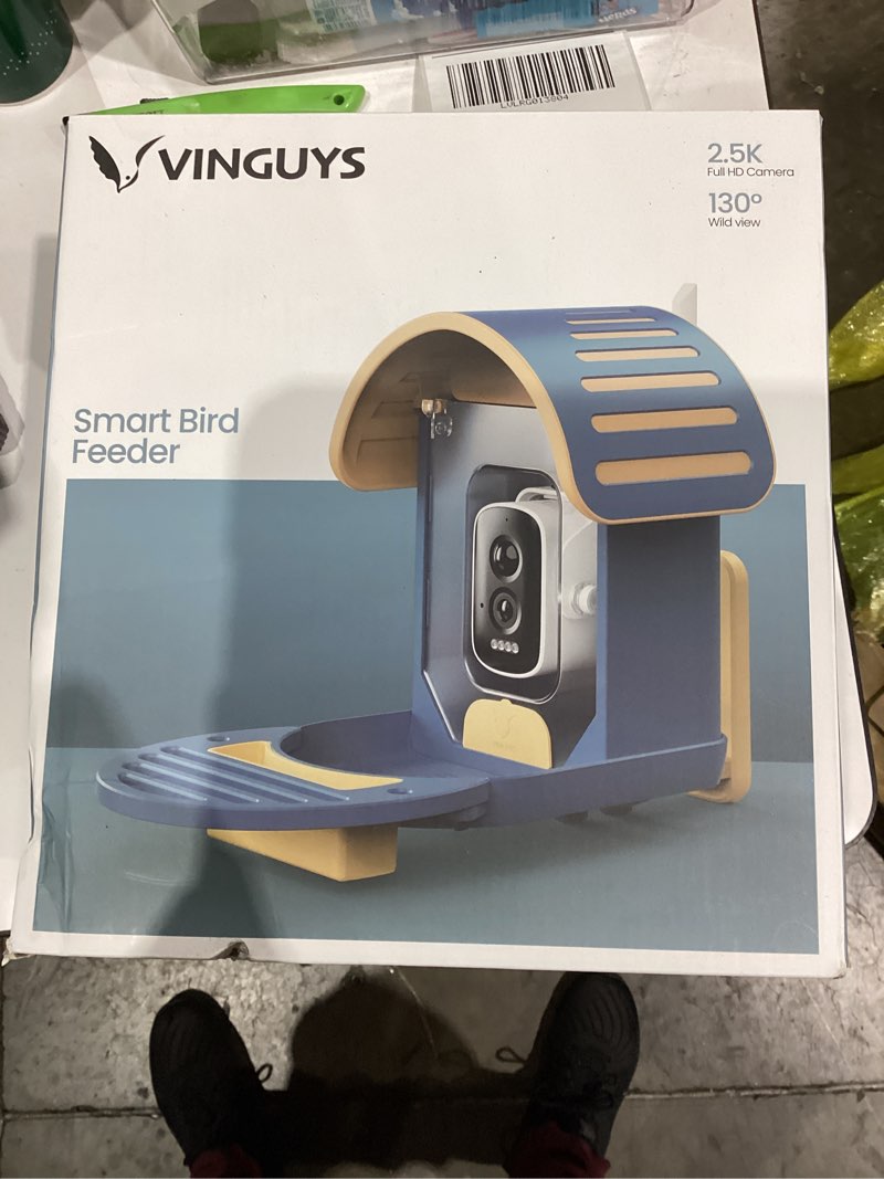 Condition photo showing New/Like New for VINGUYS® Bird Feeder with Camera, Smart Bird Feeder AI Identifies 11,000+ Bird's Species, Auto-Capture 2.5K UHD Bird's Video, IP66 Waterproof Outdoor Solar Powered, Ideal Gift, Blue