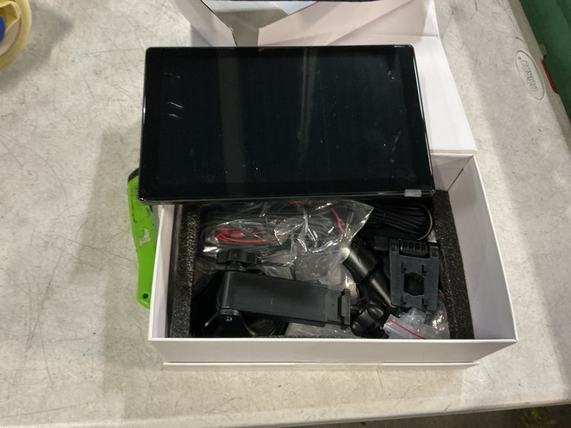 Condition photo showing As Is for 9" wireless apple carplay screen for car, portable touchscreen apple carplay & android auto with ota update, backup camera,fm, voice control/gps navigation/mirror link/bt 9inches