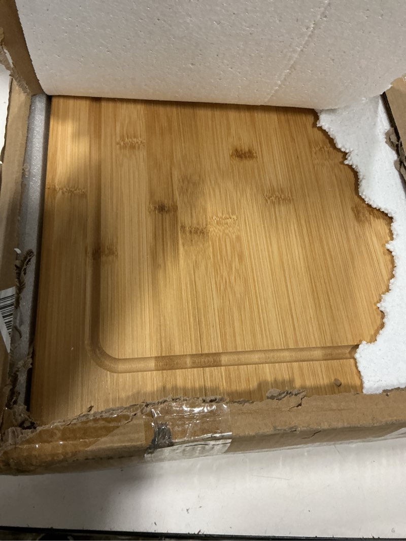 Condition photo showing Good Condition for Fun Memories Noodle Board Stove Cover - Bamboo Wood Top Covers for Electric and Gas Sink RV 30 inL x 22 inW x 2.5 inTh Raised Cutting with Legs Juice Grooves 30"x22"x2.5" Bamboo - Natural Color