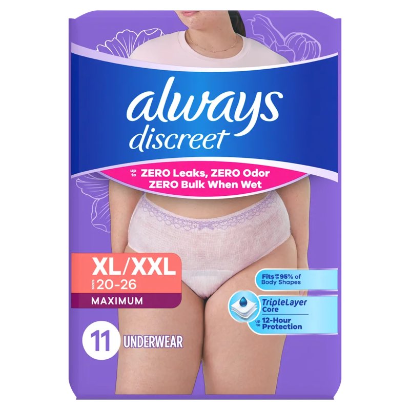 maximum protection underwear by always discreet (xxl)