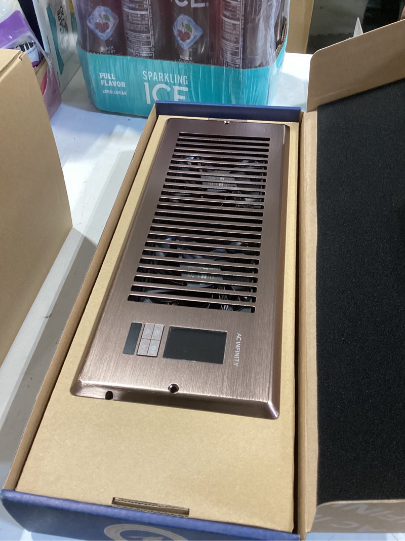 Condition photo showing New/Like New for AC Infinity AIRTAP T4 Bronze, Register Booster Fan for 4” x 12” Register Holes, Improves Heating & Cooling Vents, Quiet 10-Speeds, Bluetooth App Control Data Alerts. ONLY FITS 4” x 12” Duct Openings Bronze 4” x 12”