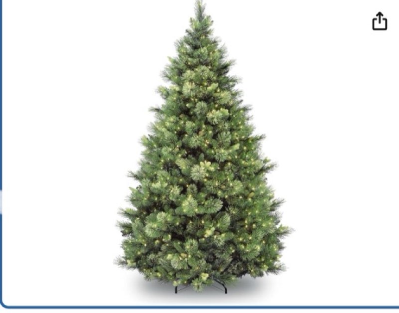 6.5 ft Pre-Lit Carolina Pine Artificial Christmas Tree, 650 Clear Lights, 911 Tips, Includes Stand, Green