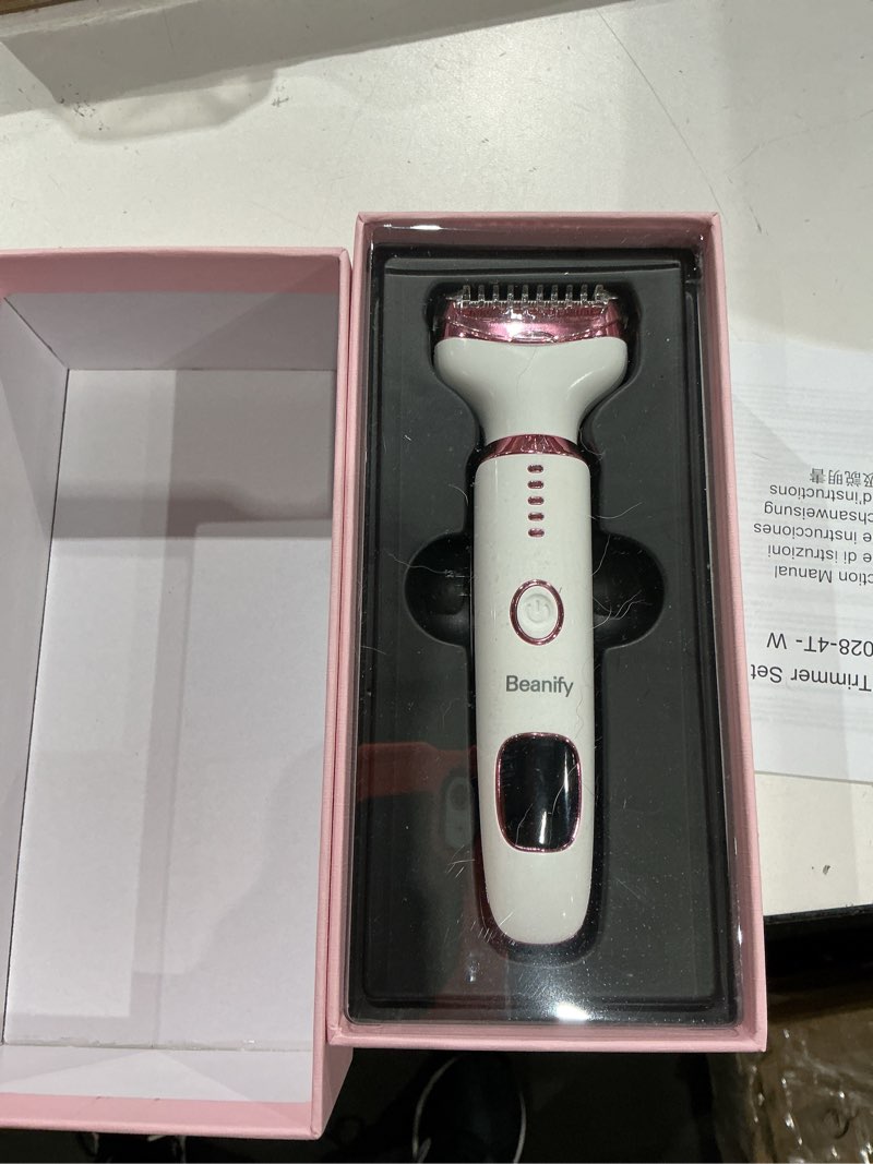 Condition photo showing As Is for wet & dry electric razor for women men,4 in 1 rechargeable led display electric shaver and facial hair remover,painless ladies body razors for nose face body leg bikini arm hair (white)