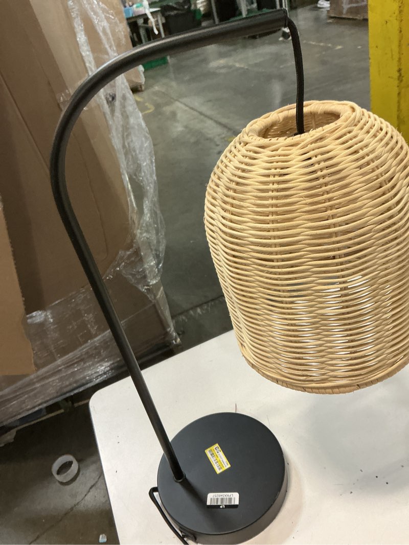 Condition photo showing As Is for addison rattan table lamp brown – threshold