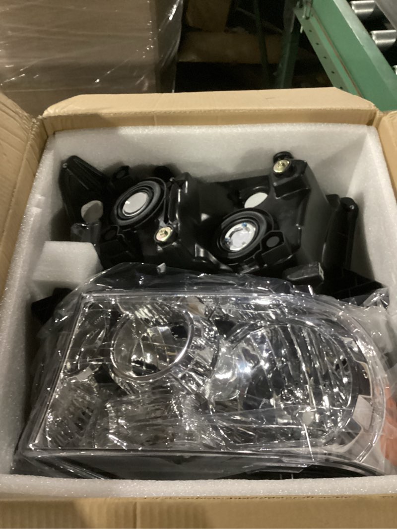 Condition photo showing Good Condition for AS Headlights Assembly Compatible 2007 2008 2009 2010 2011 2012 2013 Toyota Tundra (W/o Headlight Leveling Models) /2008-2017 Toyota Sequoia Headlamp (12-14 Models Without Headlight Washer) 2007-2013 Toyota Tundra/2008-2017 Toyota Sequoia Chrome Housing Amber Reflector