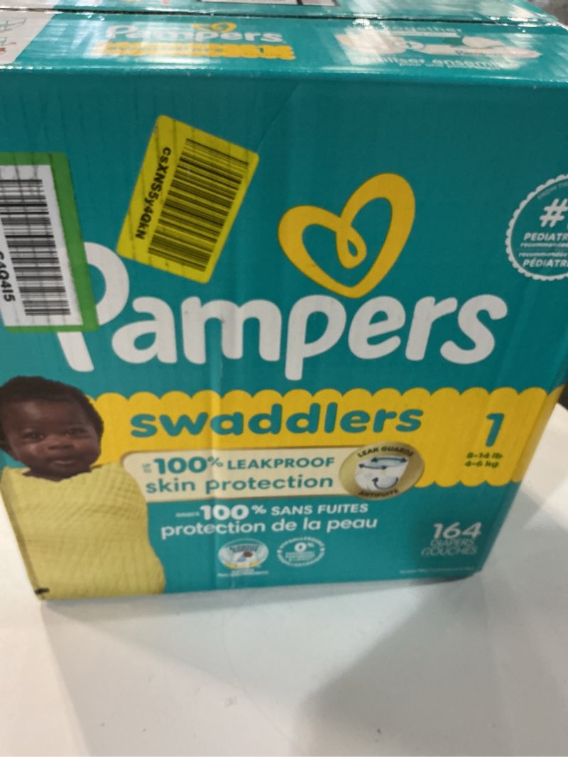 Condition photo showing New/Like New for Pampers Swaddlers Diapers, Size 1 (8-14 lbs), 164 Count, Absorbent, Keeps Baby Dry and Comfortable, Skin Safe Disposable Baby Diaper Size 1 164