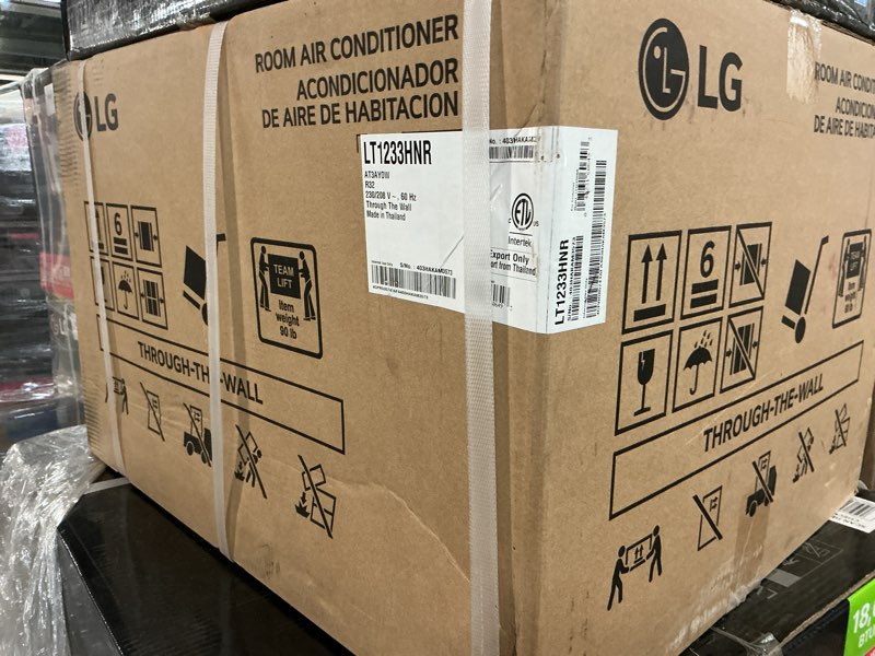 Condition photo showing New/Like New for LG 11,800 BTU Through the Wall Air Conditioner and Wall Heater, 230/208V, Cools 550 Sq.Ft. (22' x 25' Room Size), Perfect for Bedroom, AC Heater Unit with Remote, Multiple Speeds, 4-Way Air Deflection 12000 BTU Heat/Cool 230V Bright White