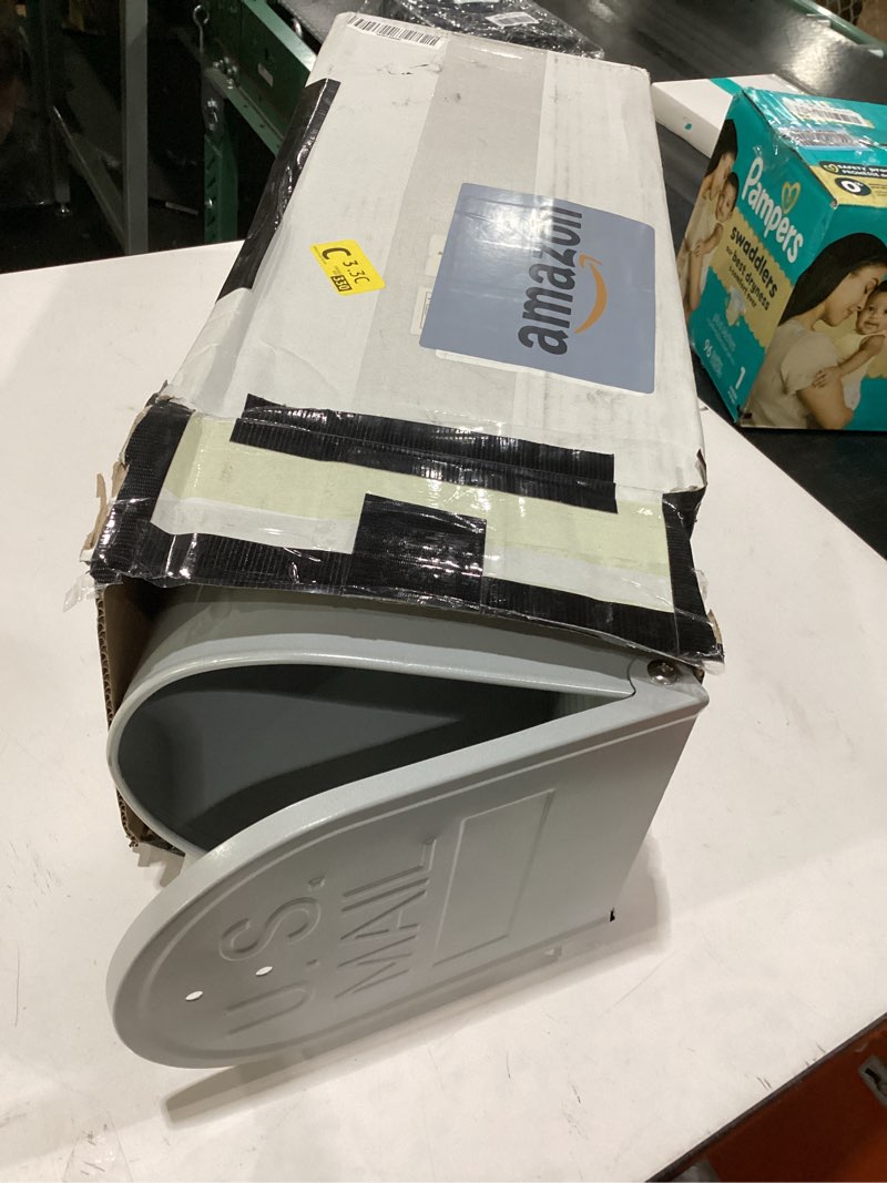 Condition photo showing Good Condition for metal mailboxes for outside post mount, rainhol residential mailbox, galvanized steel heavy duty outdoor mail box, standard compacity, 20 x 8.7 x 6.7 inches, gray pearl light gray