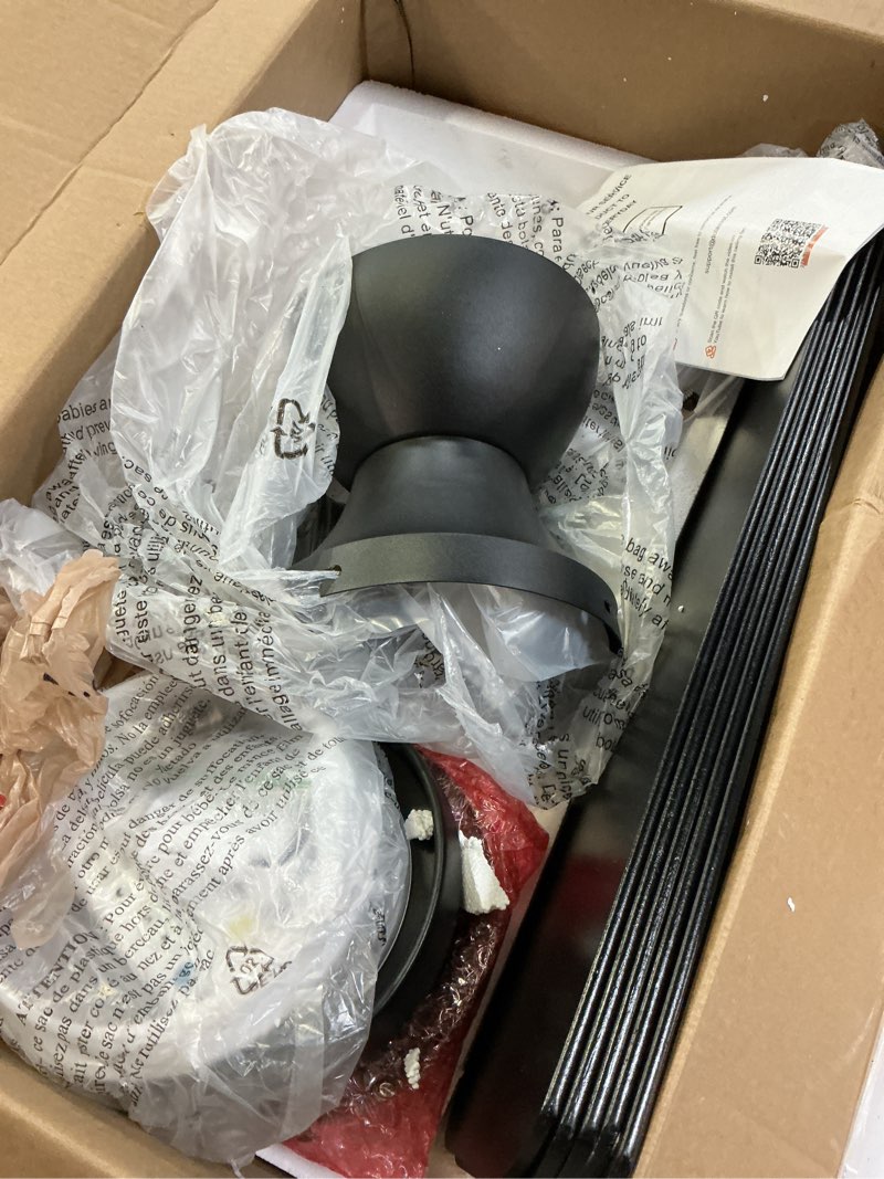 Condition photo showing Good Condition for ceiling fans with lights and remote, 48 inch ceiling fan with light, low profile reversible fandelier ceiling fan, dimmable led, flush mount, quiet dc motor, for bedroom kitchen dining room black 48 inch
