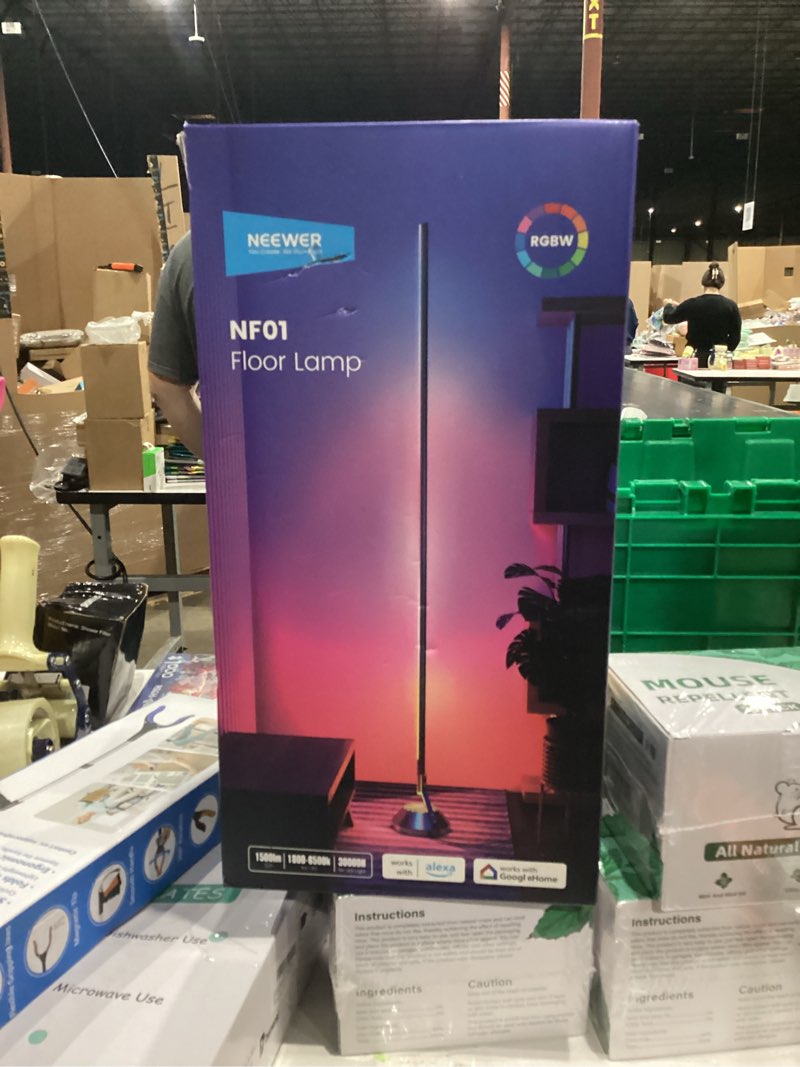 Condition photo showing item condition for NEEWER NF01 Smart LED Floor Lamp,1500lm 16 Million Color RGBW Standing Corner Light, Compatible with Google Assistant Alexa, APP/AI Custom/Music Sync, Ambience Lighting for Living Bedroom Home Decor