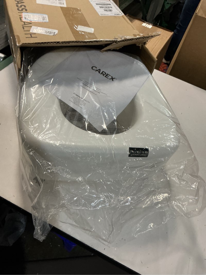 Condition photo showing New/Like New for Carex Toilet Seat Riser, Adds 5 Inches of Height, Elevated and Raised Toilet Seat with 300 lbs Capacity, Standard Riser for Elderly and Handicap, Universal, Slip-Resistant, White 5 Inch (Pack of 1) Toilet Seat Riser