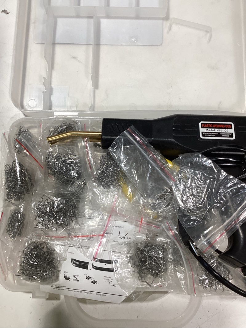 Condition photo showing As Is for atols upgraded plastic welder, 1000pcs staples, pure copper transformer, rapid heating, plastic welding kit, hot stapler kit, plastic welder gun kit, car bumper repair kit, plastic repair kit black-corded