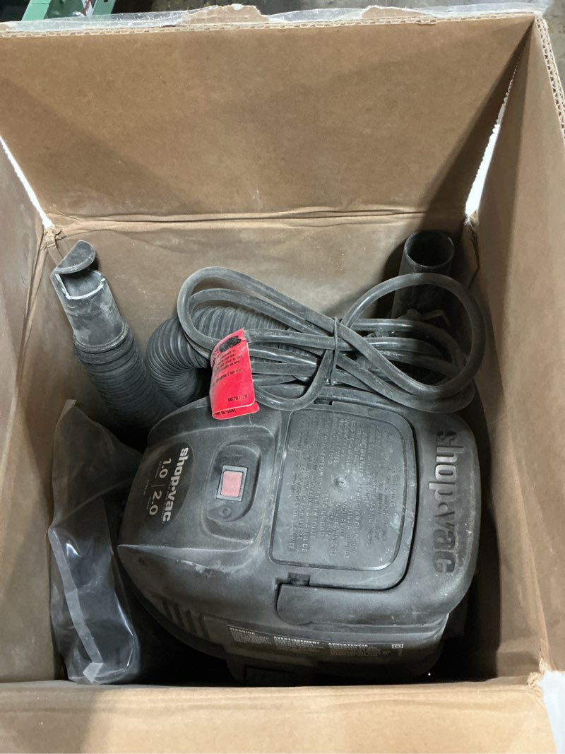 Condition photo showing As Is for Shop-Vac 2021005 1 Gallon Micro Wet/Dry Vacuum, 1.0 Peak HP, 1.25 Inch Diameter x 4 Foot Hose, 6 Food Cord, Lightweight And Portable, Quick Wet/Dry Pickup Micro Wet Dry Vacuum