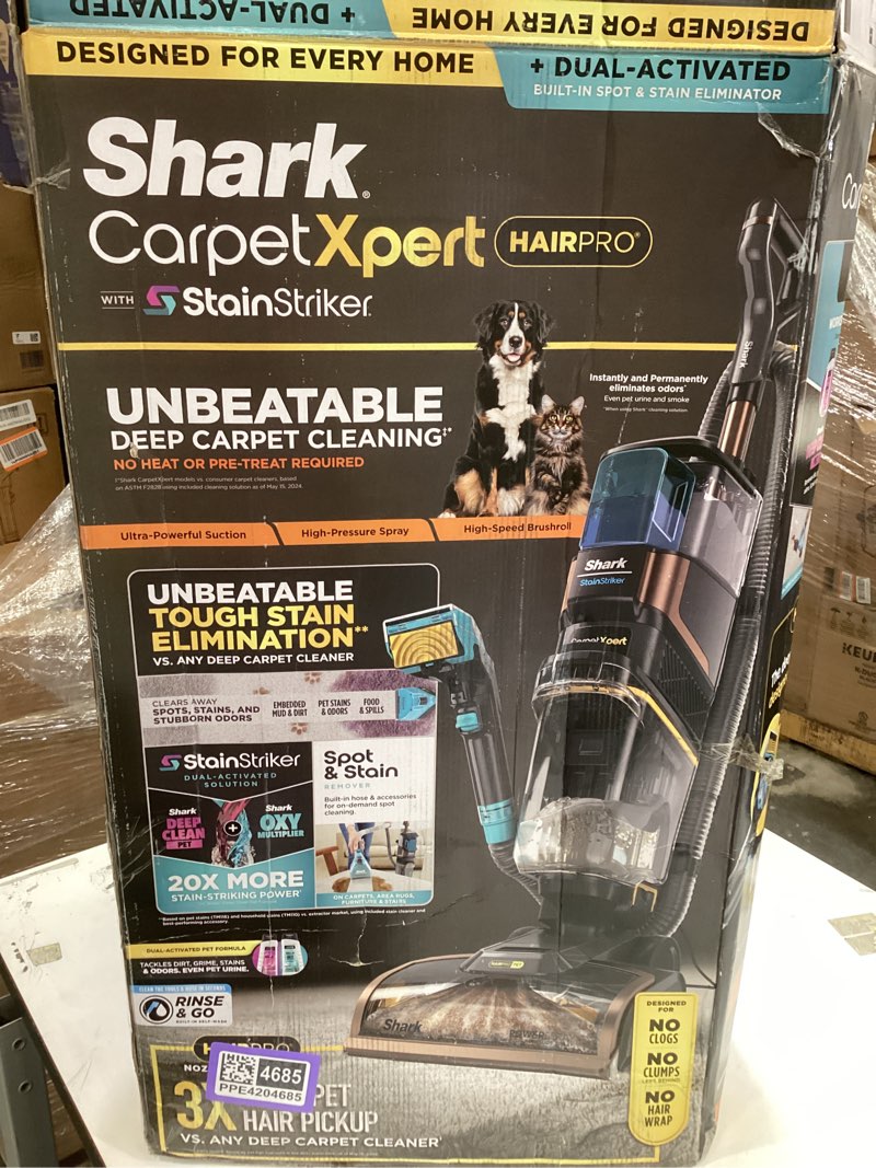Condition photo showing Good Condition for shark - carpetxpert hairpro pet with stainstriker, corded upright deep carpet, rug & upholstery cleaner, pet stain remover - gray