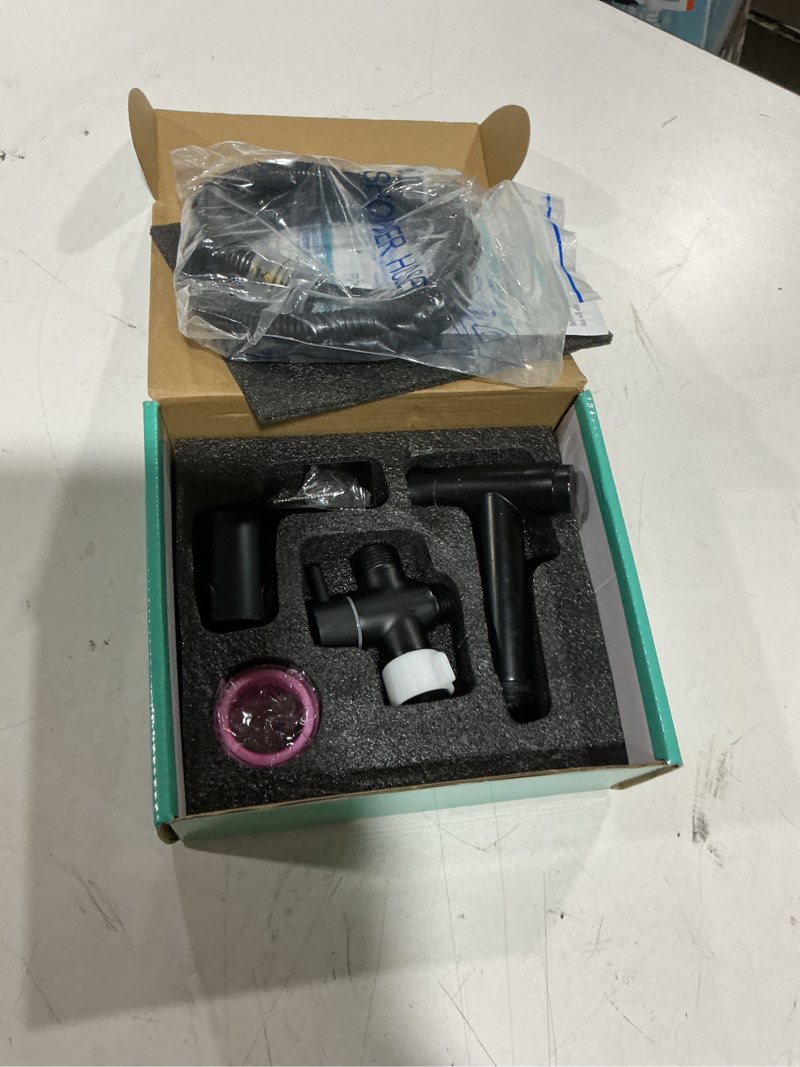 Condition photo showing As Is for barrock handheld bidet sprayer for toilet, stainless steel metal made baby cloth diaper spraying kit, bathroom toilet bidet attachment set for bathing pets and feminine hygiene, matte black matte black 1
