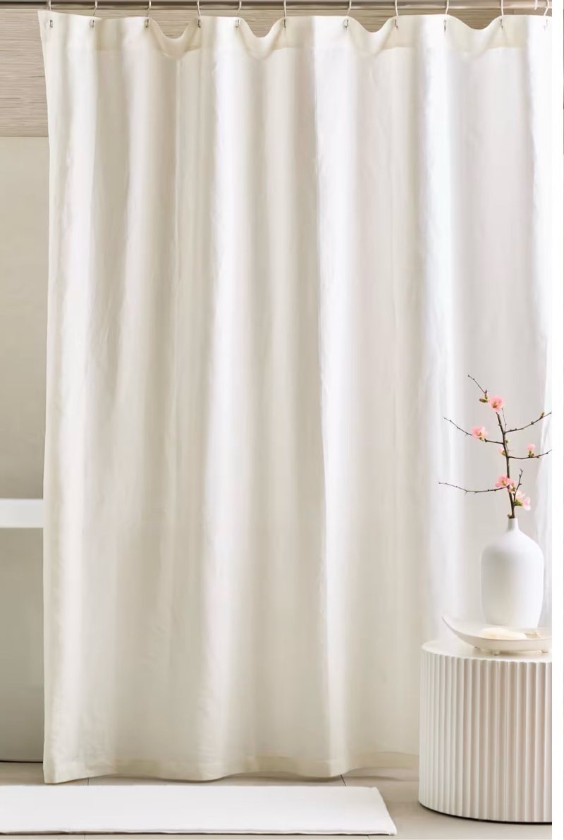 Quince Linen Shower Curtain 72” x 72” Ivory