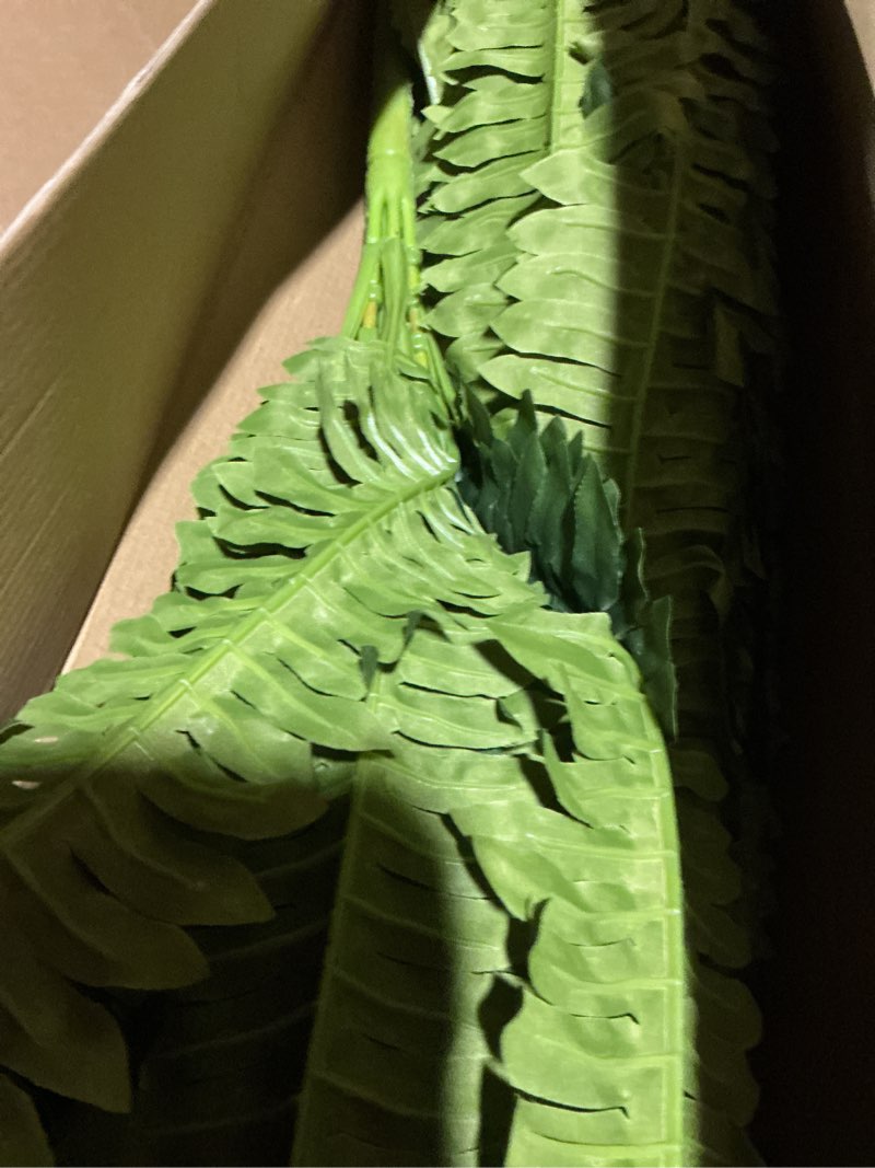 Condition photo showing As Is for 42" Artificial Boston Fern Large Bush Plants, 2 Bundles of Fake Ferns with 65 Fronds for Outdoors Home Decor 42" 2 Pcs