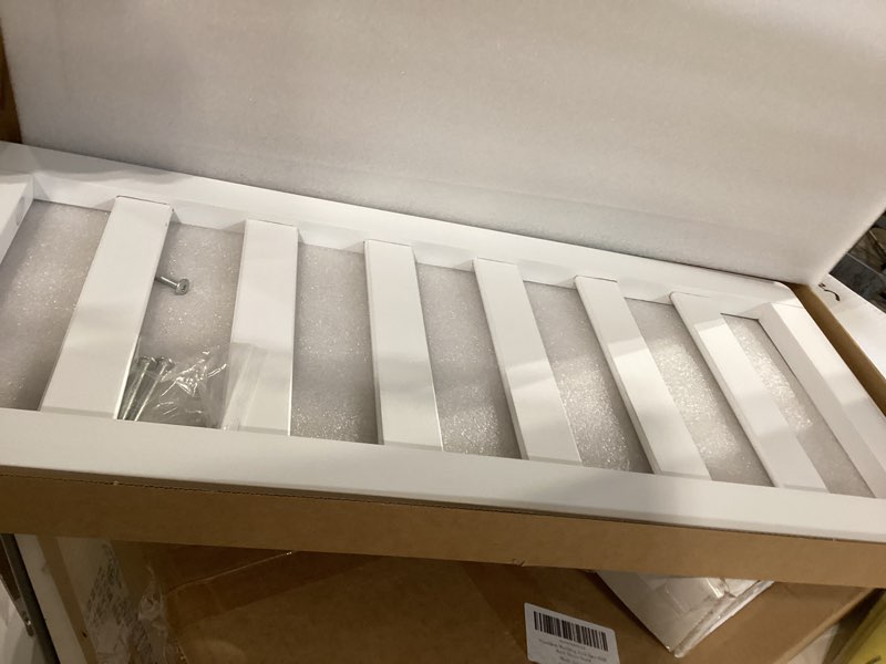 Condition photo showing Good Condition for toddler safe guardrail compatible with delta children convertible crib, crib rail for prevent toddler from rolling off the bed, white
