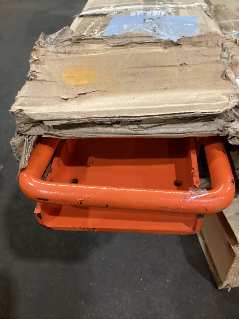 Condition photo showing As Is for 96" pallet forklift extensions, heavy duty fork extensions 4600 lbs capacity 4.5" width for forklifts, 1 pair for forklift truck,orange orange 96" x 4.5 "w