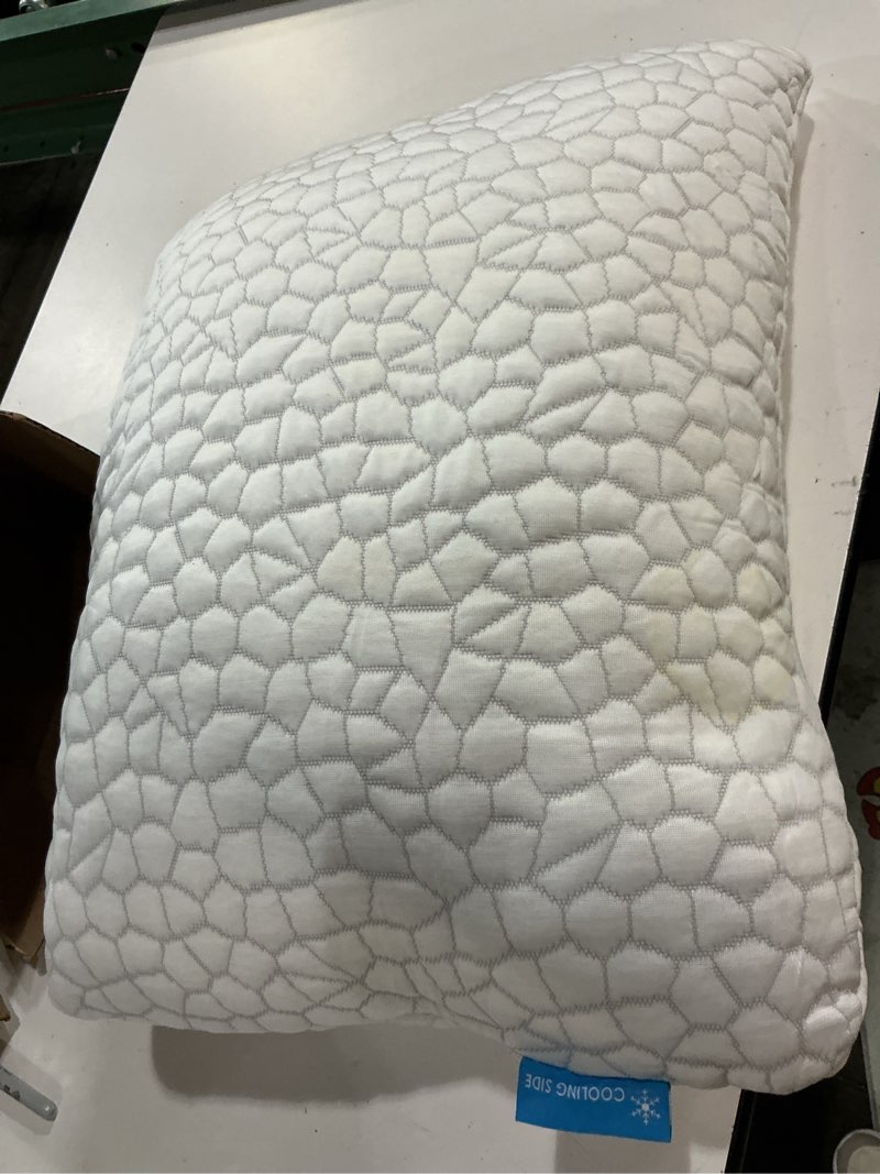 Condition photo showing Good Condition for qutool cooling pillow for sleeping, certipur-us shredded memory foam standard pillow set of 1, cool pillow for hot sleepers adjustable firm pillow for side,back,stomach sleepers soft yet support,white white-cooling basic standard(pack of 1)