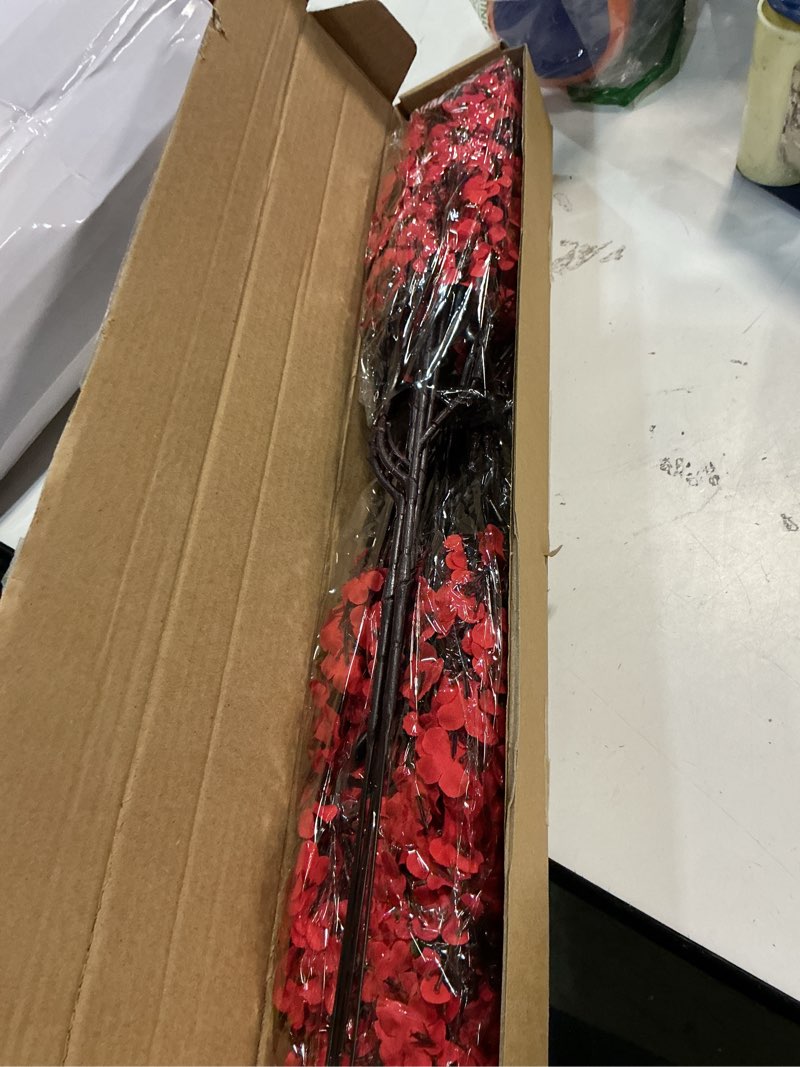 Condition photo showing New/Like New for Hananona 10 Pcs Babys Breath Artificial Flowers Real Touch Fake Red Flowers Silk Plants for Christmas Home Decor Indoor Floral Arrangement Table Centerpieces Halloween Decor (Red, 10)