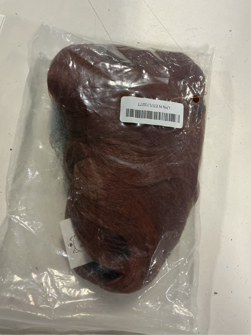 Condition photo showing Good Condition for max beauty anime brown braided cosplay wig with blue ribbon for women, aldult daily long wig synthetic hair cosplay halloween costume wig + wig cap brown wig with blue ribbon for aldult