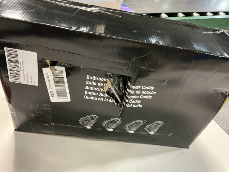 Condition photo showing New/Like New for WPT Grey Shower Caddy Tension Pole for Bathroom, Stainless Steel Corner Shower Caddy Organizer Stand