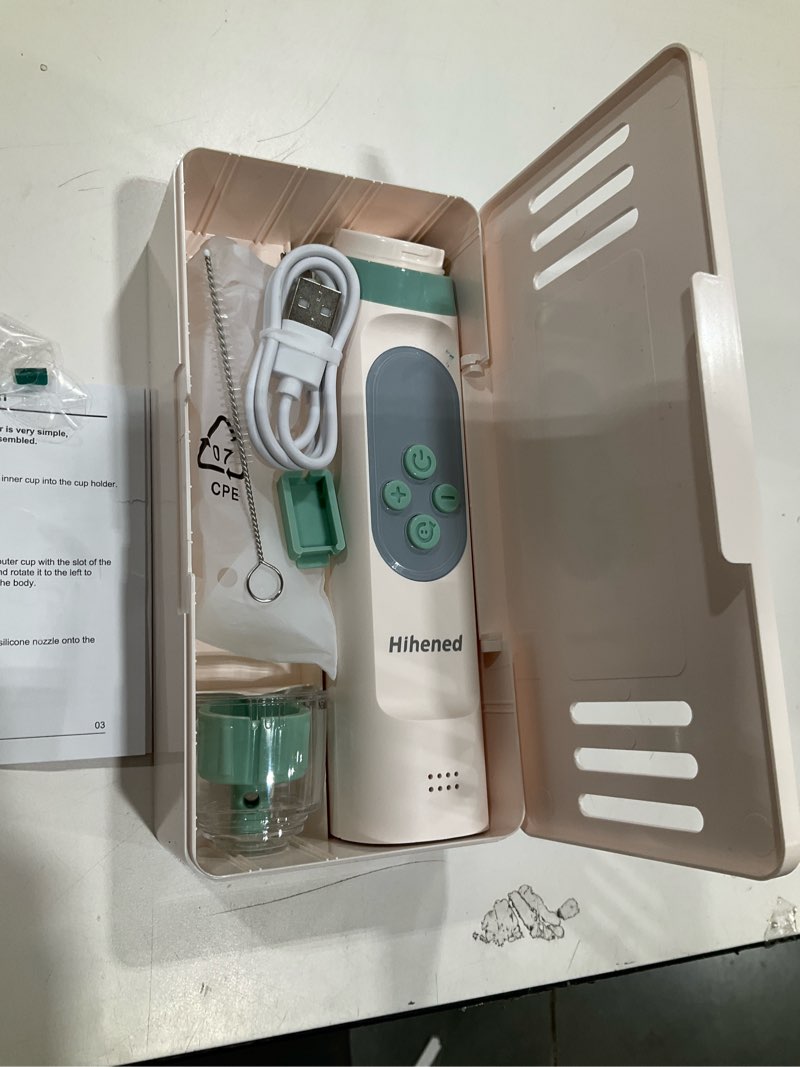 Condition photo showing Good Condition for electric nasal aspirator for baby, nose aspirator for toddlers, waterproof baby nose sucker, nose cleaner with 3 silicone tips, adjustable suction level, music and light soothing function,green