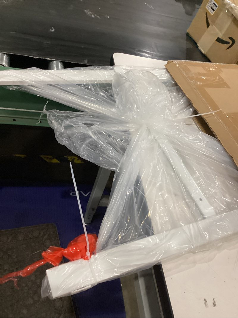 Condition photo showing As Is for white wire grid display legs - set of 2 (for use with any existing 2’w grid or slat grid panels)