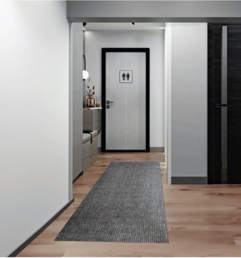 Modern Non-Slip Runner Rug – Custom Size, Washable & Durable – Indoor/Outdoor Carpet for Hallway, Entryway, Kitchen, Porch, Balcony, Garage & Patio – Stain Resistant with Rub | Dark Gray - 2 x 5