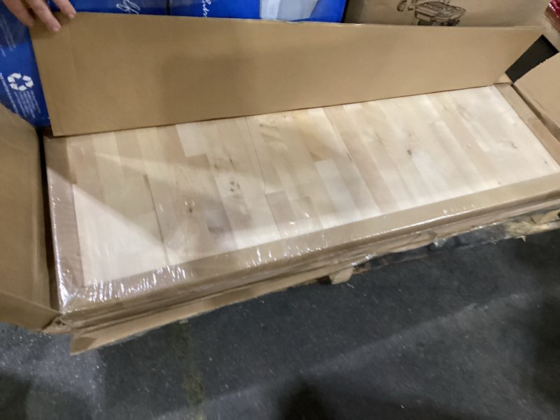 Condition photo showing As Is for (it is the bottom box)comiling butcher block countertop table top - 6ft l x 39\\\" w unfinished solid wood butcher block coun