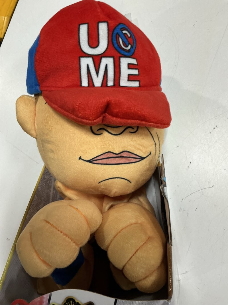 Condition photo showing As Is for wwe rumble champ john cena rumbling plush with sound