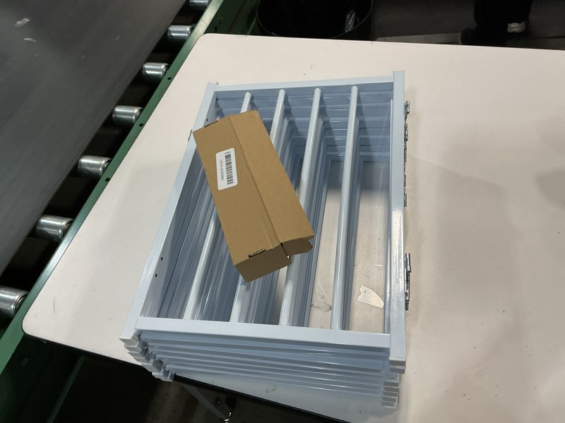 Condition photo showing Good Condition for BFNN Free Standing Foldable Dog Gate, 16.5" High Step-Over Metal Short Pet Gate, Up to 96" Wide Puppy Fence for Stairs and Doorways, Indoor & Outdoor Use, No Drilling and No Assembly, White White Up to 96" W, 16.5" H