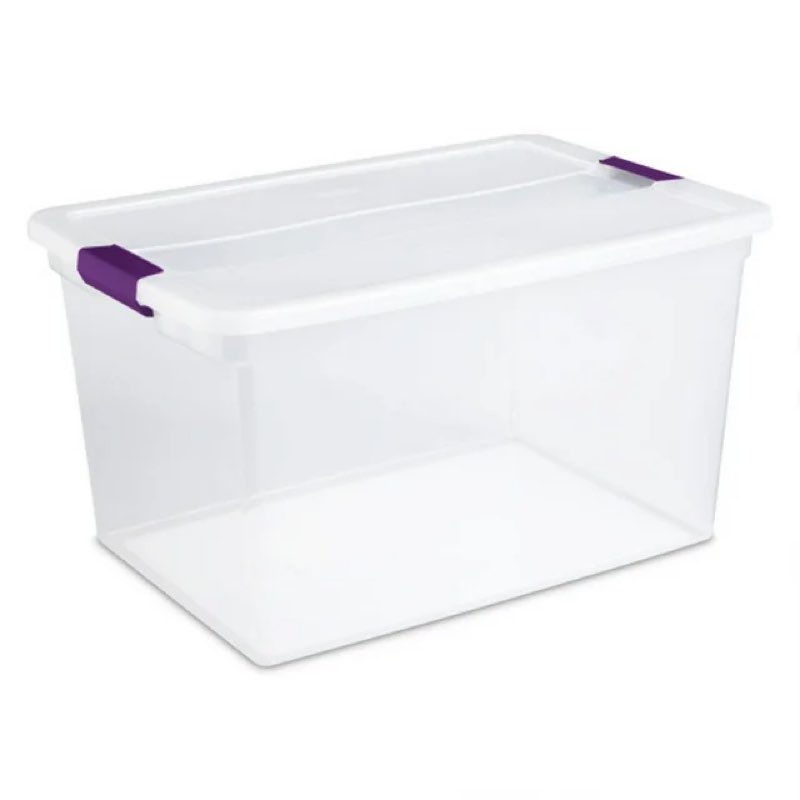 (2 Pack ) Sterilite 66 Quart ClearView Storage Tote Container with Latching Lid