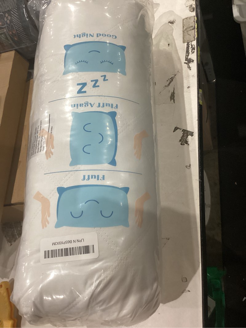 Condition photo showing Good Condition for puredown® goose feathers and down pillow with diamond quilting with 100% cotton cover, pack of 1, standard size classic white standard (pack of 1)