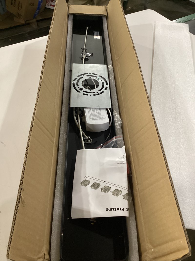 Condition photo showing Good Condition for 2100LM LED Modern Bathroom Vanity Light Fixtures, 360° Rotate Acrylic Matte Black Vanity Lights for Bathroom, Modern Wall Lighting Fixtures Over Mirror Kitchen Living Room (Natural White Light 5000K) Matte Black (No Assembly Required) 5-Light, 36-Inch, 5000K