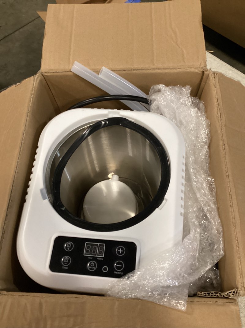 Condition photo showing As Is for 4l large capacity home sauna steamer, portable steam generator with protection for home spa, lightweight stainless steel pot with timer&gear display for relaxation, with remote control
