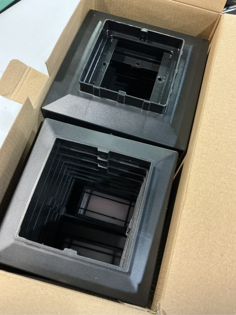 Condition photo showing Good Condition for dynaming 8 pack solar post cap lights outdoor with flickering flame light, fence post solar lights fit for 4x4 5x5 6x6 vinyl/wooden posts, high brightness smd led lighting decor for garden deck patio black 8 pack flickering flame lights