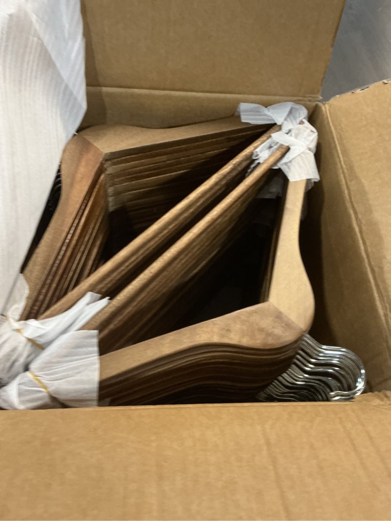 Condition photo showing Good Condition for wooden hangers - 60 pack - clothes hanger for daily used,heavy duty wood hangers with precisely cut notches,coat hanger for closet, clothes hangers for shirt suit dres?walunt? walunt 60